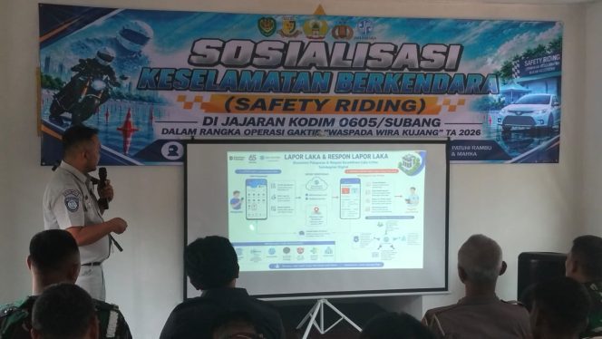 
					Tingkatkan Keselamatan Berkendara, Prajurit Kodim 0605Subang Ikuti Edukasi Safety Riding